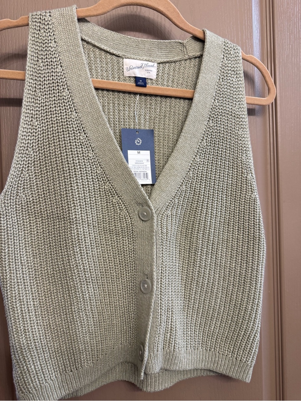 Universal Thread Olive Buttoned V-Neck sweater Vest